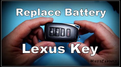 I beleive it is a cr1216 battery, Get yourself a small jewelers phillips head screwdriver and remove the scvrew at the base of the fob, Open it up and simply replace the old battery, Reverse order to put it back together and your done. . How to replace lexus key fob battery